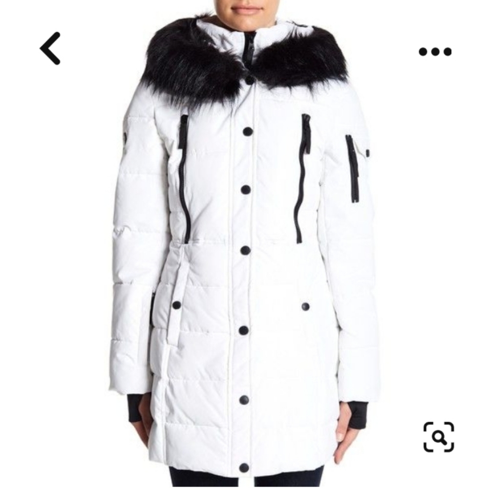 Nautica 3/4 length winter white jacket. Size xs. EUC